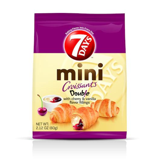7 Days Mini CHERRY & VANILLA CROISSANT, 6 x 5 x 2.12 oz Case - DOT product image 7