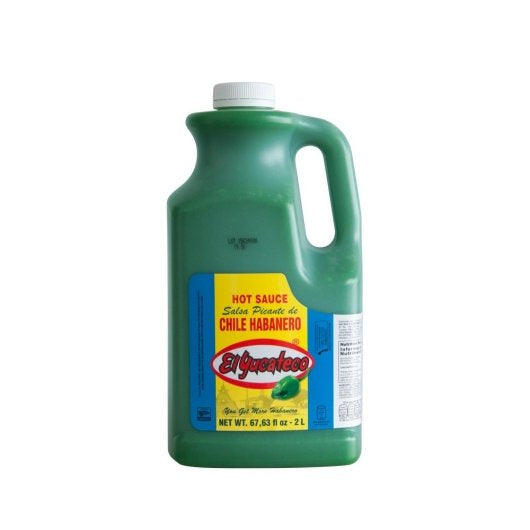 El Yucateco Green Chile Habanero Hot Sauce Bulk, 2 x 67.63 fl oz Case - Condiments & Sauces
