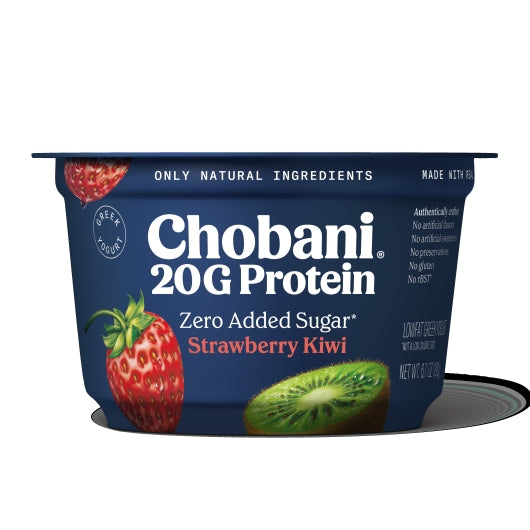 Chobani Protein Low-Fat Strawberry Kiwi Greek Yogurt, 12 x 6.7 oz Case - Cheese & Dairy