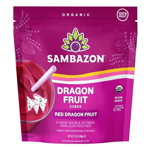 Sambazon Dragon Fruit Cubes, 8 x 12 oz Case - Frozen Fruit - image 2