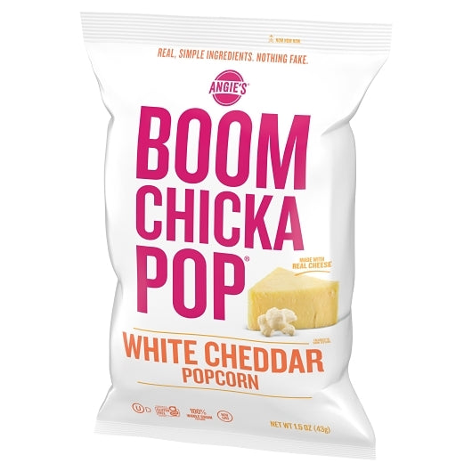 Angie's Boomchickapop White Cheddar Popcorn, 12 x 1.5 oz Case - Alternate product angle or state
