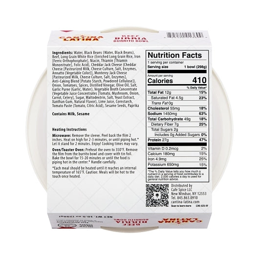 Cantina Latina Beef Birria Burrito Bowl, 8 x 10.5 oz Case - Plates Bowls - image 2