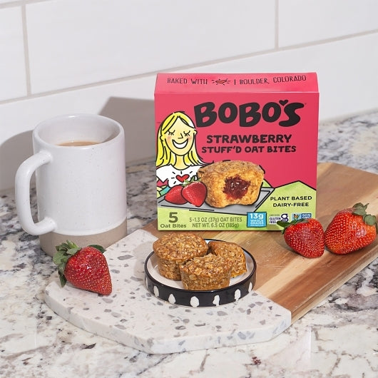 Bobo's Strawberry Filled Bites, 6 x 5 x 1.3 oz Case - Alternate product angle or state