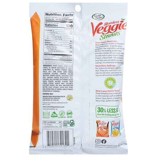 Sensible Portions Veggie Straws Cheddar, 12 x 4.25 oz Case - Snacks - image 2