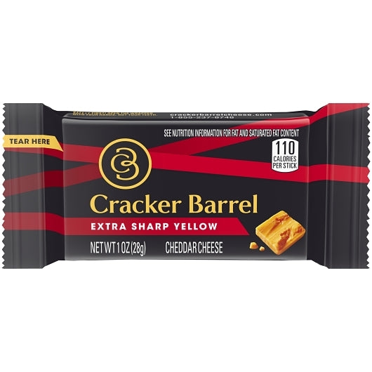 Cracker Barrel Natural Extra Sharp Cheddar Cheese Sticks, 6 x 14 x 1 oz Case - Crackers & Grahams - image 2