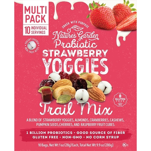 Nature's Garden Probiotic Strawberry Yoggies Trail Mix Single Serve Bags, 6 x 9.9 oz Case - Nuts & Seeds - image 2