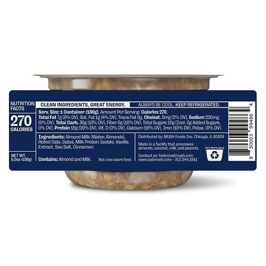 Mush Protein French Vanilla Overnight Oats, 8 x 5.5 oz Case - Breakfast Foods - image 2