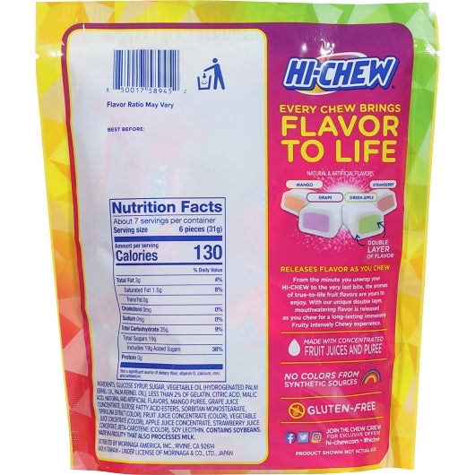 Hi-Chew Stand Up Pouch Original Mix, 7 x 8.11 oz Case - Candy & Confections - image 2