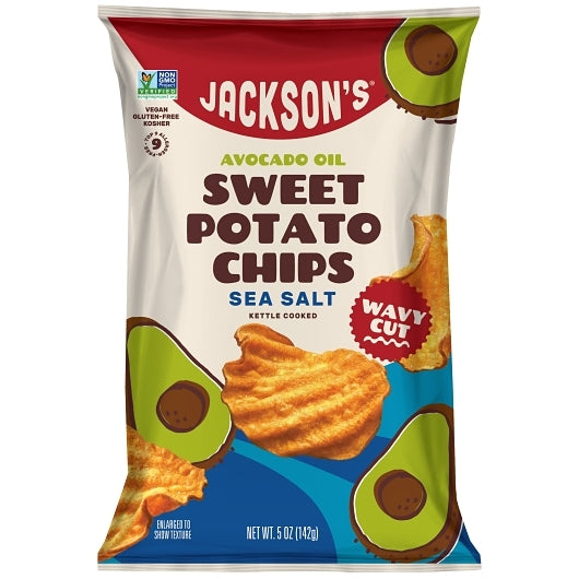 Jackson's Wavy Sea Salt Sweet Potato Chips In Avocado Oil, 12 x 5 oz Case - Snacks - image 2