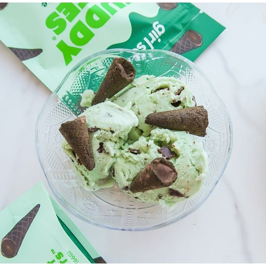 Muddy Bites Girl Scout Thin Mint Waffle Cone Snacks, 12 x 2.33 oz Case - Breakfast Foods - image 2