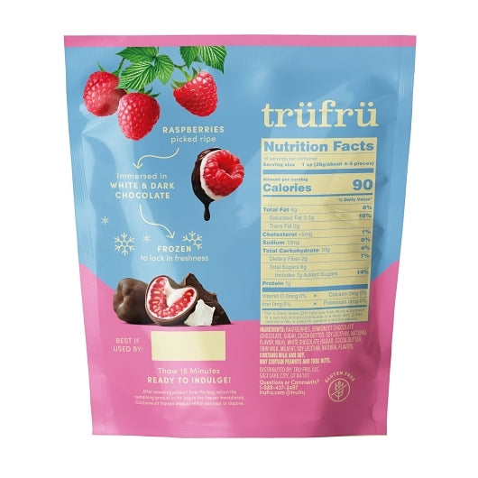 Tru Fru Frozen Raspberries In Dark & White Chocolate, 6 x 18 oz Case - Frozen Fruit - image 2