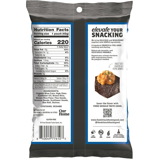 Food Should Taste Good Blue Corn Tortilla Chips, 24 x 1.5 oz Case - Snacks - image 2