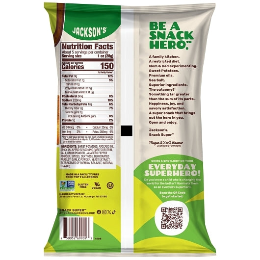 Jackson's Spicy Jalapeno Sweet Potato Chips In Avocado Case, 12 x 5 oz Case - Snacks - image 2