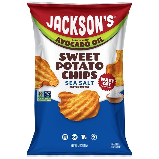 Jackson's Wavy Sea Salt Sweet Potato Chips In Avocado Oil, 6 x 5 oz Case - Snacks - image 2