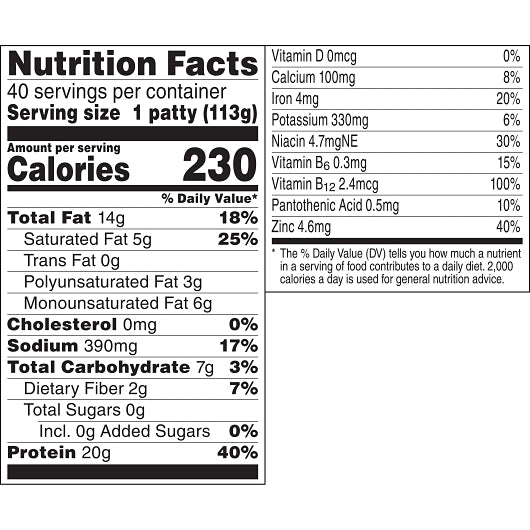 Beyond Meat Vegan Plant-Based Burger Patties Bulk, 1 x 40 x 4 oz Case - DOT product image 2