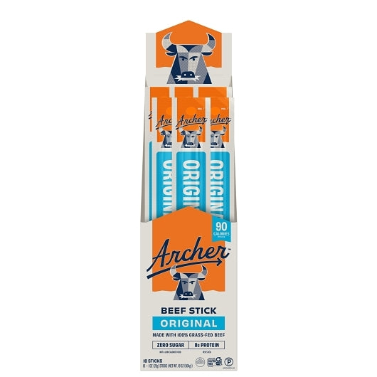 Country Archer Jerky Co Original Grass-Fed Beef Sticks, 6 x 18 x 1 oz Case - DOT product image 2