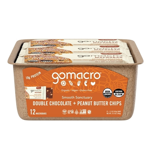 Gomacro Double Chocolate & Peanut Butter Chips Bar Master Case, 12 x 2.3 oz Case - Candy & Confections - image 2