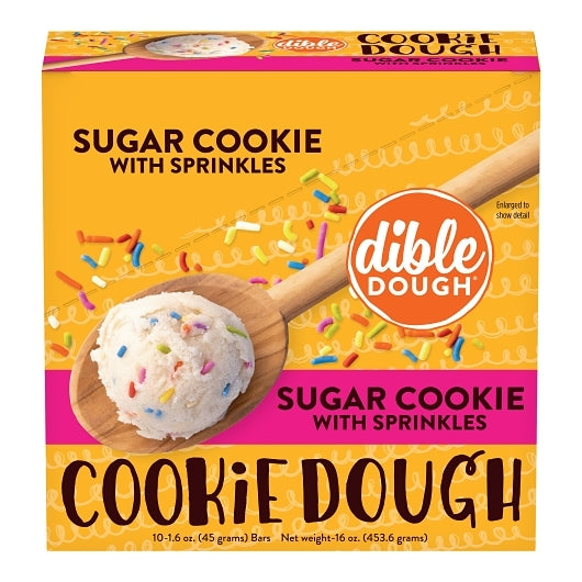Dible Dough Shelf Stable Sugar Cookie Dough Bar, 2 x 10 x 1.6 oz Case - Bakery & Desserts - image 2