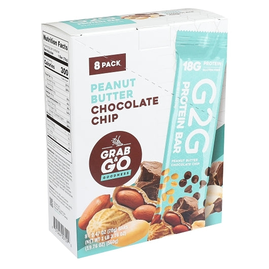 G2G Bar Peanut Butter Chocolate Chip Protein Bar, 6 x 8 x 2.47 oz Case - Pantry Ingredients - image 2
