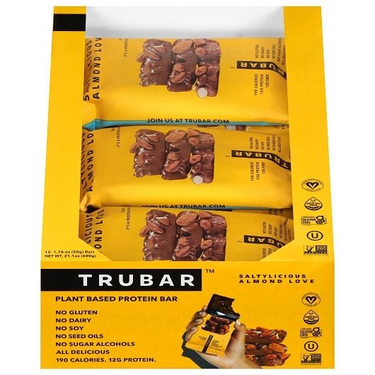 Trubar Saltylicious Almond Love Protein Bars, 6 x 12 x 1.76 oz Case - Nuts & Seeds - image 2