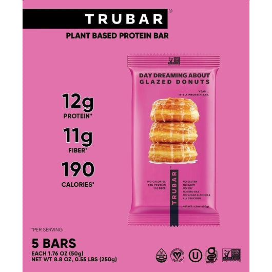 Trubar Daydreaming About Glazed Donuts Protein Bars, 6 x 5 x 1.76 oz Case - Bakery & Desserts - image 2