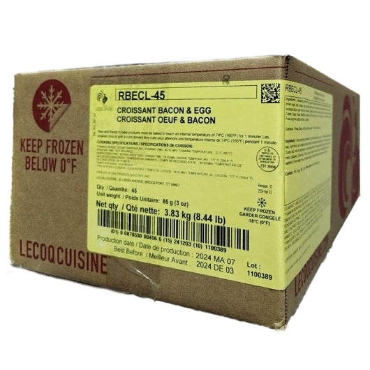 Lecoq Cuisine Bacon & Egg Croissant, 45 x 3 oz Case - DOT product image 2