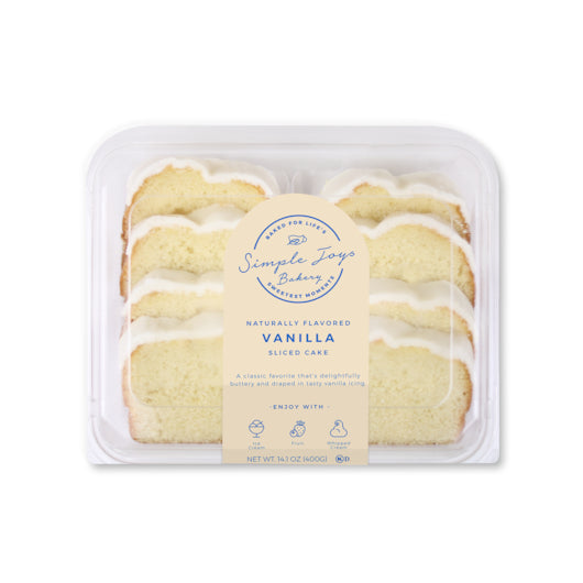 Simple Joys Bakery Sliced & Iced Vanilla Cake, 10 x 14.1 oz Case - Bakery & Desserts - image 2