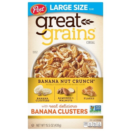 Post Banana Nut Crunch Cereal, 12 x 15.5 oz Case - Breakfast Foods - image 2