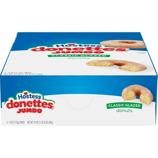 Hostess Jumbo Glazed Donuts, 6 x 4 oz Case - Bakery & Desserts - image 2