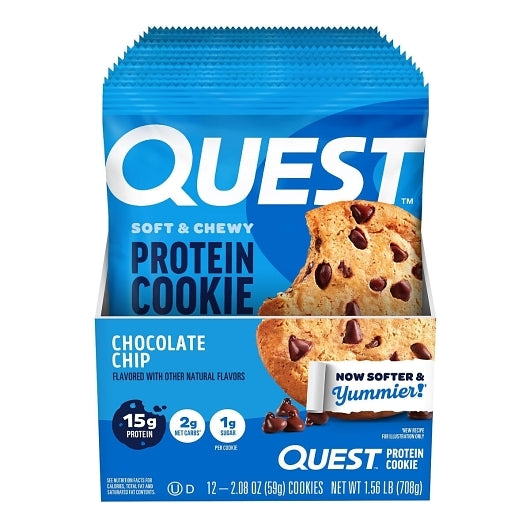 Quest Nutrition Protein Cookie Chocolate Chip, 6 x 12 x 2.08 oz Case - Bakery & Desserts - image 2