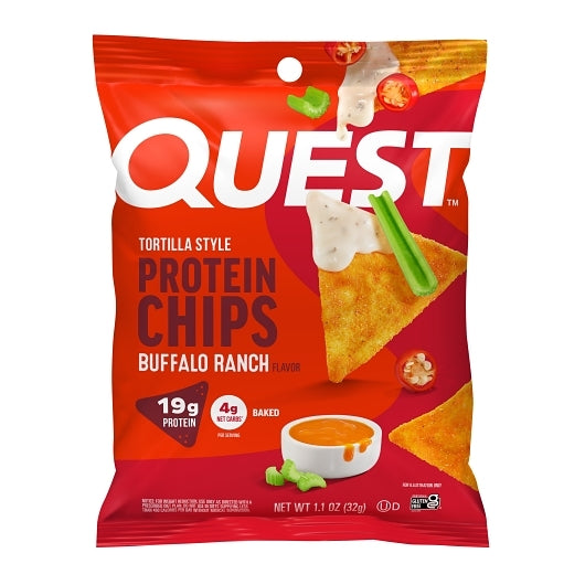 Quest Nutrition Protein Tortilla Chips Buffalo Ranch, 8 x 1.1 oz Case - Snacks - image 2