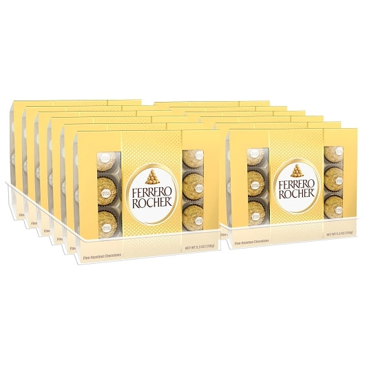 Ferrero Rocher Fine Hazelnut Chocolates Gift Box, 12 x 5.3 oz Case - DOT product image 2