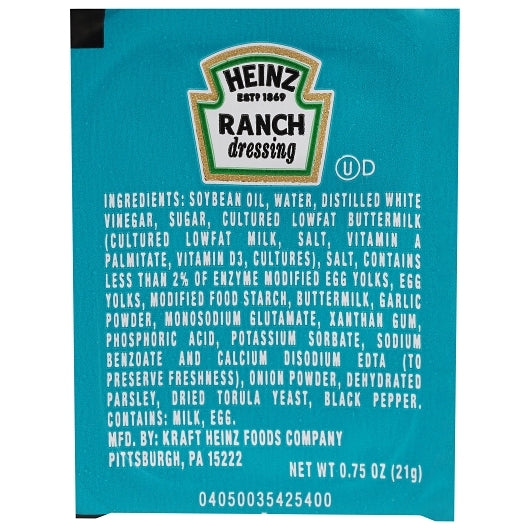 Heinz Buttermilk Ranch Dunk Cup Dressing, 100 x 0.75 oz Case - DOT product image 2