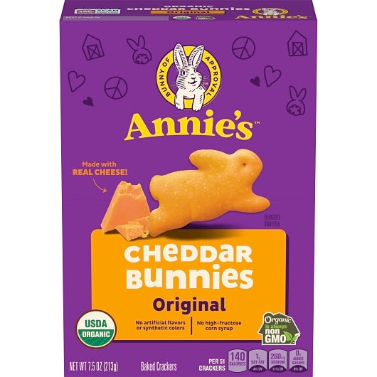 Annie's Crackers Cheddar Bunnies, 12 x 7.5 oz Case - Crackers & Grahams - image 2