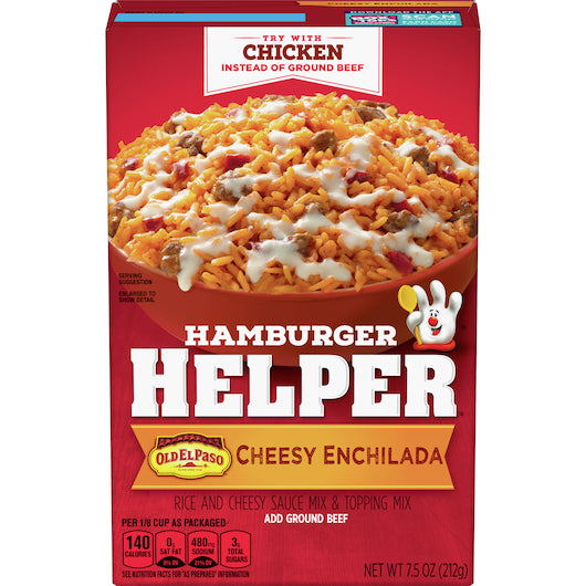Hamburger Helper Cheesy Enchilada Pasta, 12 x 7.5 oz Case - Pantry Ingredients - image 2