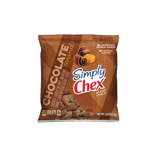 Chex Mix Simply Chex Snack Mix Chocolate Caramel, 60 x 1.03 oz Case - GS1 inner-pack image