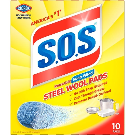 SOS Clorox Prof. S.O.S Steel Wool Soap Pads, 6 x 10 ct Case - DOT product image 2