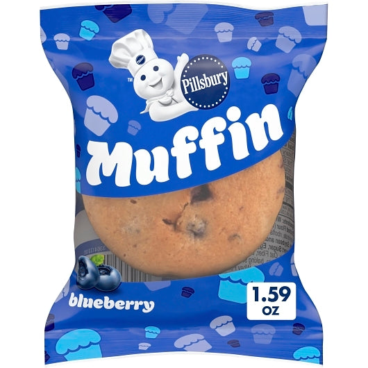 Pillsbury Individually Wrapped Blueberry Baked Muffin, 80 x 1.59 oz Case - Bakery & Desserts