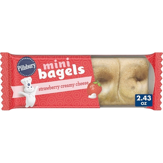 Pillsbury Strawberry Creamy Cheese Mini Bagels, 72 x 2.43 oz Case - DOT product image 2