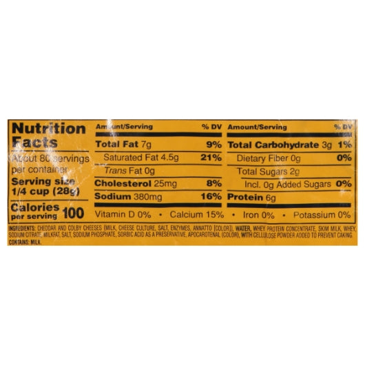 Kraft Feather Shred Bag Velveeta Cheese, 4 x 5 lb Case - DOT product image 6