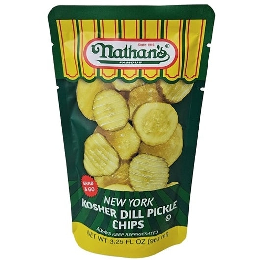 Nathan's Kosher Dills Pickle Chips Pouches, 12 x 3.25 oz Case - Condiments & Sauces - image 2