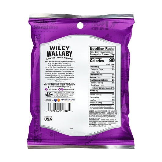 Wiley Wallaby Huckleberry Licorice, 12 x 4 oz Case - Alternate product angle or state