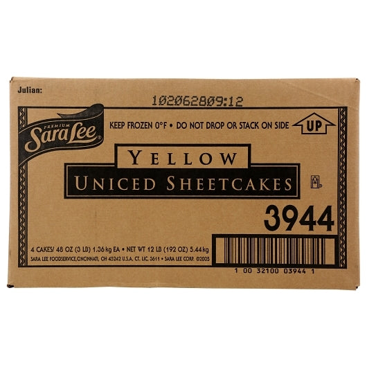 Sara Lee Uniced 12X16 Yellow Sheet Cake, 4 x 3 lb Case - DOT product image 2