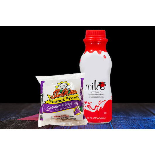 Sunwise Individually Wrapped Peanut Free Sun-Butter & Grape Jelly Crustless Sandwich, 96 x 96 x 2.8 oz Case - GS1 styled product image
