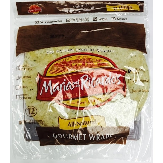 Maria & Ricardos 12 INCH GARLIC & HERB FLOUR TORTILLAS, 10 x 12 each Case - DOT product image 2