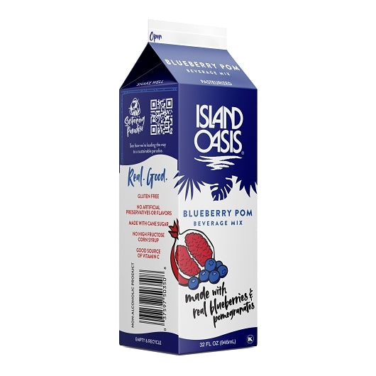 Island Oasis Blueberry Pomegranate Beverage Mix, 12 x 32 fl oz Case - DOT product image 2
