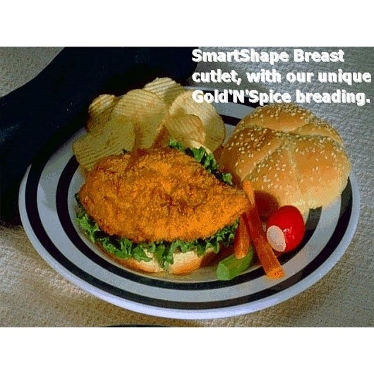 Brakebush Smartshapes Gold'N'Spice Fully Cooked Breaded Breast Cutlets 5.6 Oz., 2 x 5 lb Case - DOT product image 6