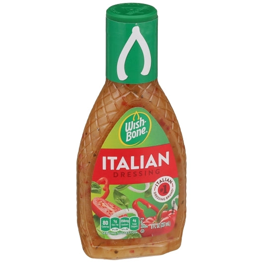 Wish-Bone Italian Regular Dressing Bottle, 12 x 8 fl oz Case - Alternate product angle or state