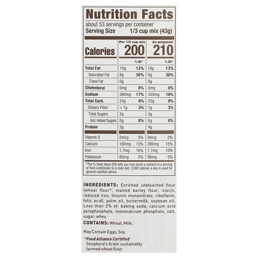 Krusteaz Shepherd'S Grain Southern Style Biscuit Mix, 6 x 5 lb Case - DOT product image 8