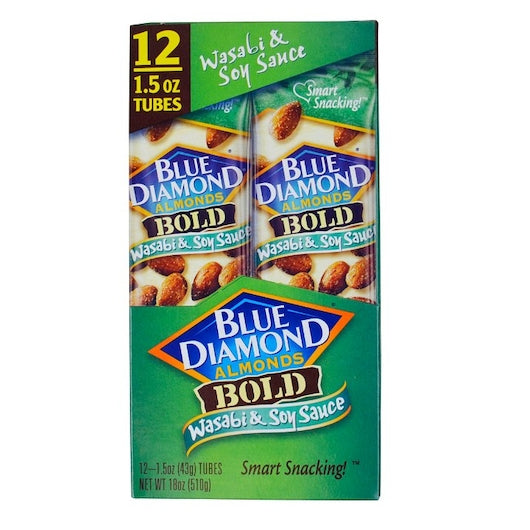 Blue Diamond Almonds Wasabi Soy Bold Almonds, 12 x 12 x 1.5 oz Case - DOT product image 2